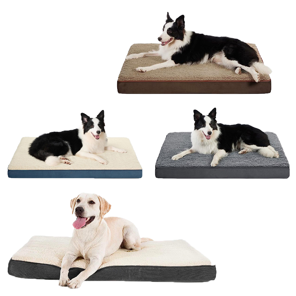ペットベッド ペットクッション M 長方形 ペットソファー 犬 ベッド 猫ベッド 枕付き 高反発 取り外せるカバー 滑り止め 防水 洗える 犬用ベッド  4571558672798   4571558672828   4571558672859    4571558672880