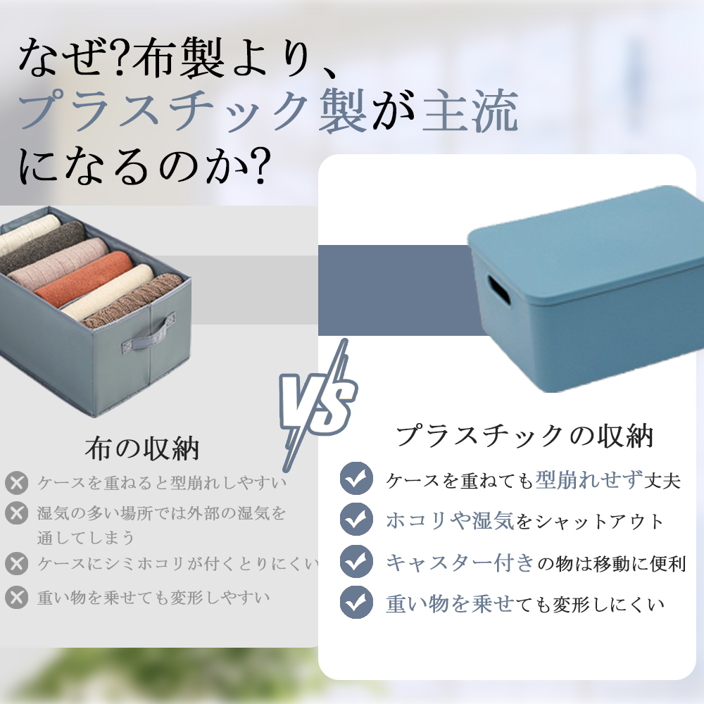 収納ケース 収納ボックス 持ち手付き  積み重ね フタ付き おしゃれ コンテナ 家具 プラスチック 押入れ収納 おもちゃボックス 収納BOX 書類収納 おやつ入れ 衣替え 整理 S-06