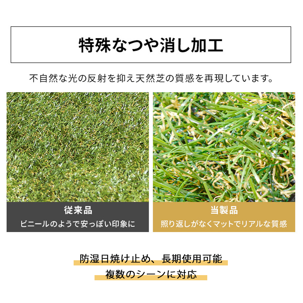 人工草 卷 2m×10m 草丛35mm 针47万根/㎡高密度 42根带 4色立体感 透水孔带 真实 蓬松 高品质 高密度 不易褪色 不易脱落 有弹性 立体感　【 秋色】PP308101AAA