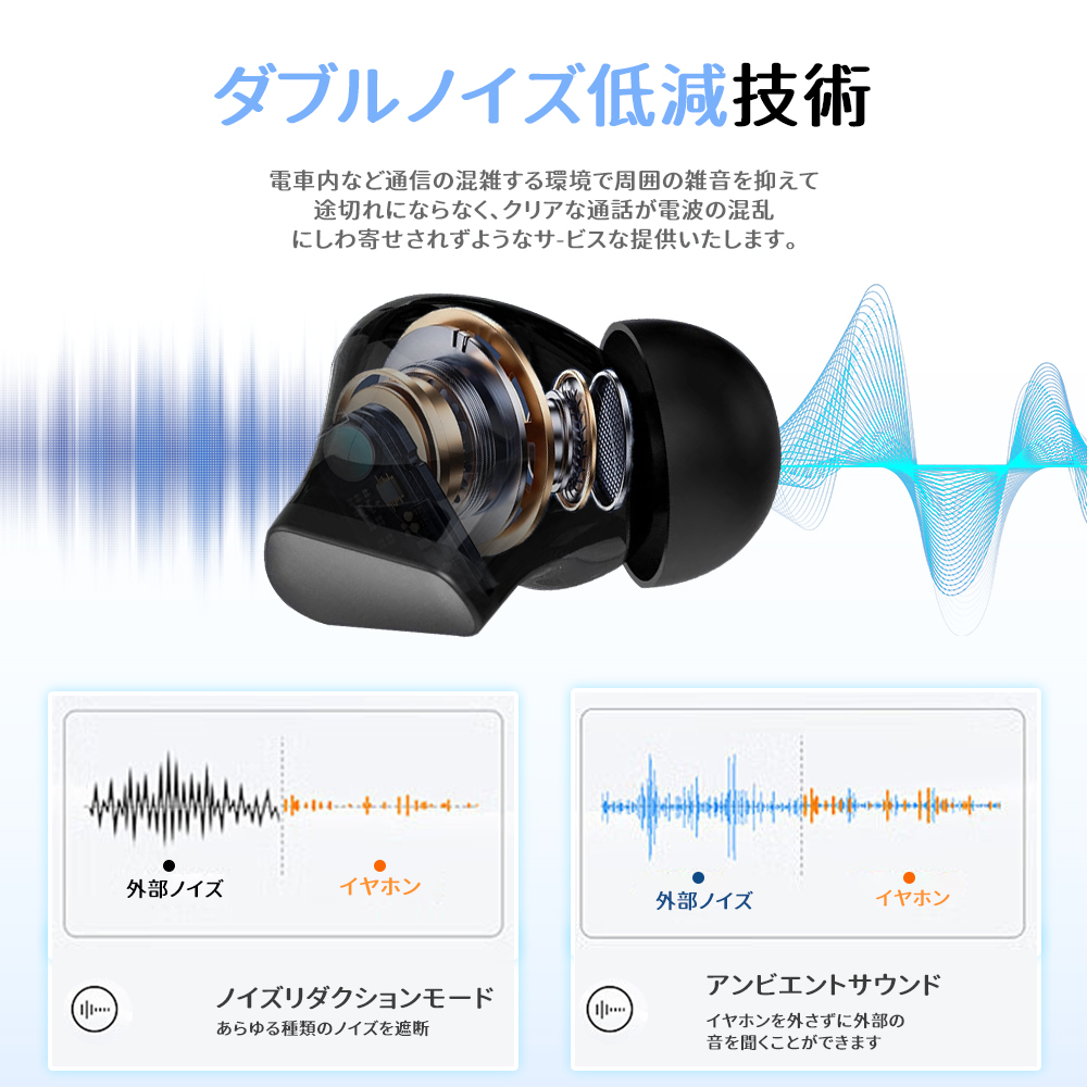  ワイヤレスイヤホン bluetooth イヤホン 高音質 EDR搭載 iPhone Android  bluetooth5.3 自動ペアリング 長時間再生 Type‐C充電 IPX4防水 AAC対応 片耳 通話  A-06