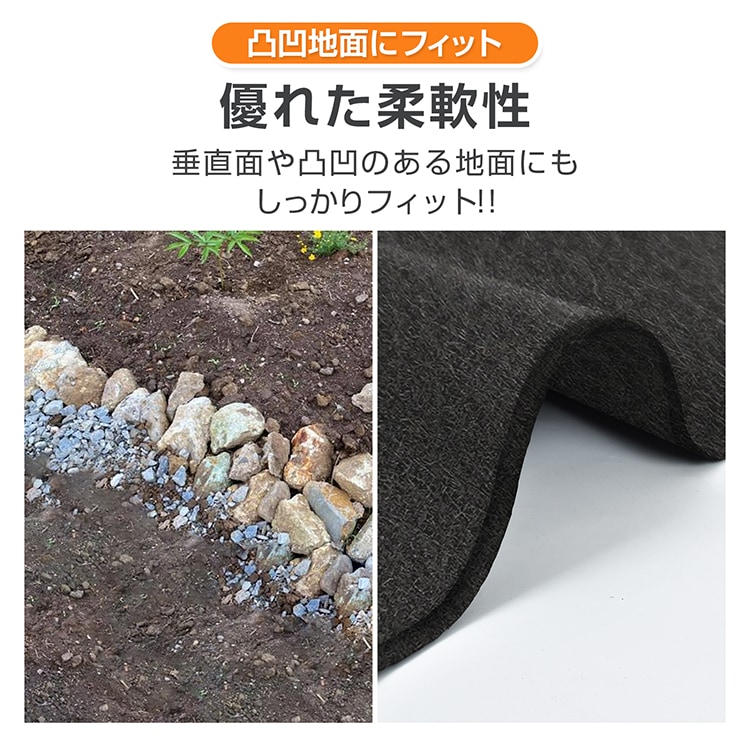 防草布 1米*30米 3mm 超厚 手 遮光率99% 耐用年数10年以上 环境友好 园艺用品 农业工具 停车场 庭院 工地 甲板下   gd008-30