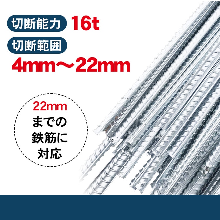 鉄筋カッター 油圧手動式 切断能力16t 切断範囲4～22mm 電源不要 専用ケース付き 交換用の刃1セット付き 軽量 小型 鉄筋切断  sg059