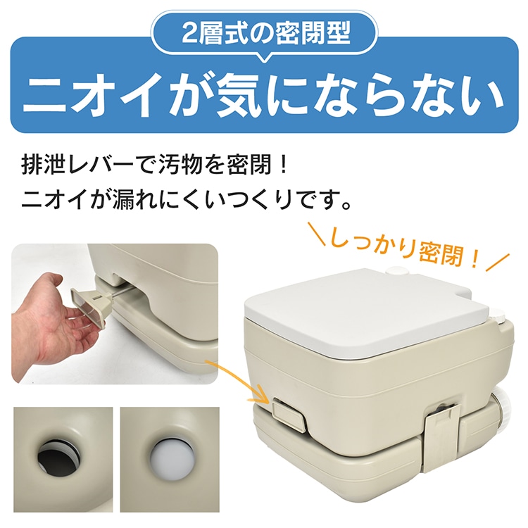 簡易トイレ ポータブル水洗トイレ 携帯トイレ 10L 耐荷重約200kg 取っ手付き 非常用 災害 アウトドア キャンプ 車中泊 介護用 交通渋滞   sg158