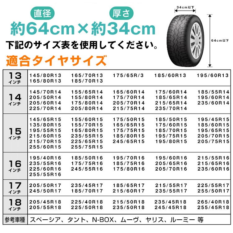 タイヤ収納袋 4枚セット 日よけ 防塵 取っ手付き 持ち運びやすい 防水性 通気性 耐久性 劣化対策    ee283