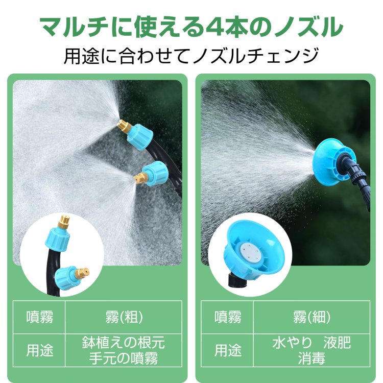 充電式電動噴霧器 5L 4000mAh USB充電 肩掛け式 4種類のノズル 長さ調整可能 軽量 水やり 消毒 害虫駆除 雑草対策 農薬散布 薬剤散布   sg205