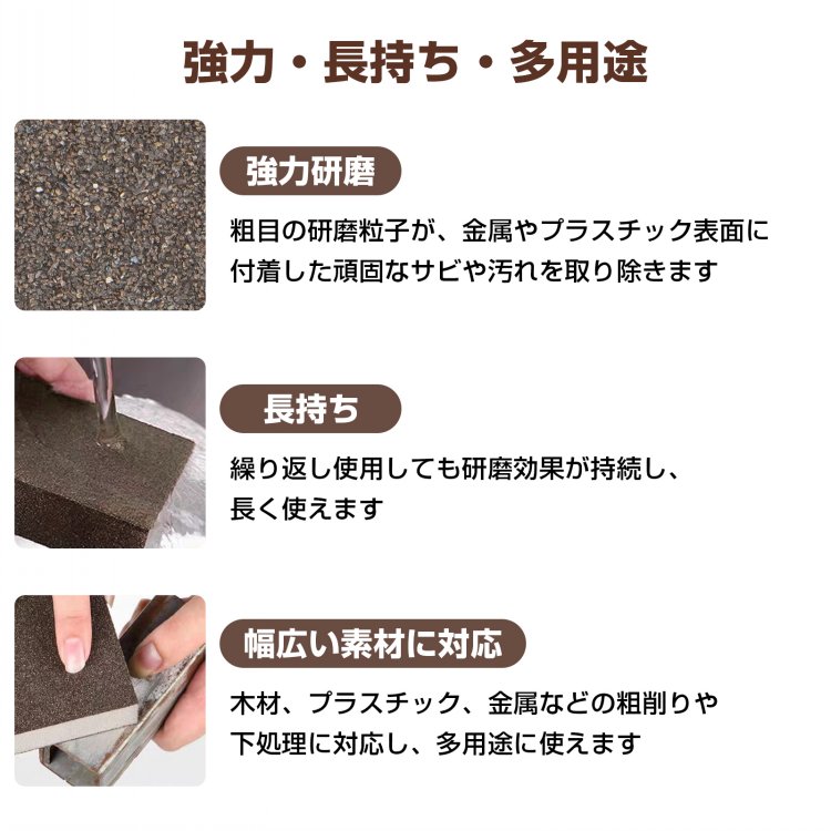 海绵砂纸 4个装 厨房海绵 研磨用海绵 适用于干湿 两用 可重复使用 自由裁剪 金属锈蚀去除 涂膜剥离 烧焦痕迹去除 木工打磨    in045