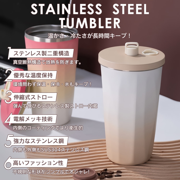 ステンレスタンブラー 真空断熱 保温 保冷 軽量 大容量 食洗機対応 おしゃれ マイボトル600ML sg221