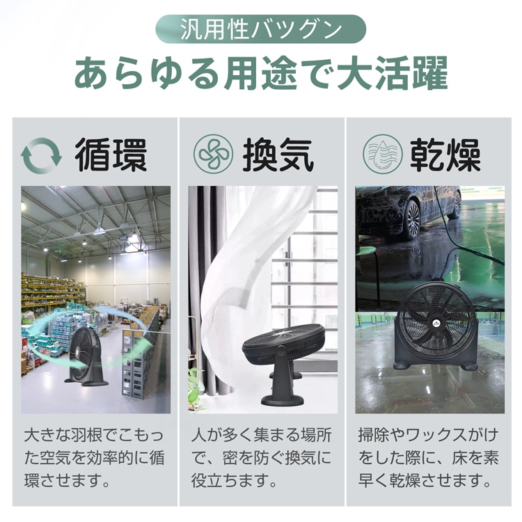 循环扇 工厂风扇 地板置放 5叶片 叶片42cm 风量3档 循环 通风 干燥 室内晾晒 家庭用 冷暖房对策 中暑对策 仓库 工厂 梅雨时   sg185