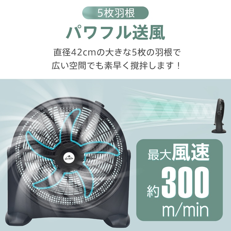 循环扇 工厂风扇 地板置放 5叶片 叶片42cm 风量3档 循环 通风 干燥 室内晾晒 家庭用 冷暖房对策 中暑对策 仓库 工厂 梅雨时   sg185