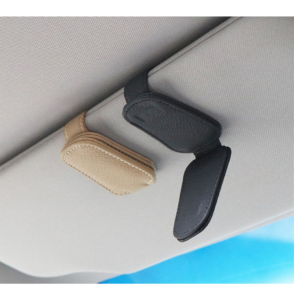 ユニバーサルカースンバイザーメガネクリップ、PVC素材、アウトアイグレサスホルダー、車内アクセサリーTEMU-0535