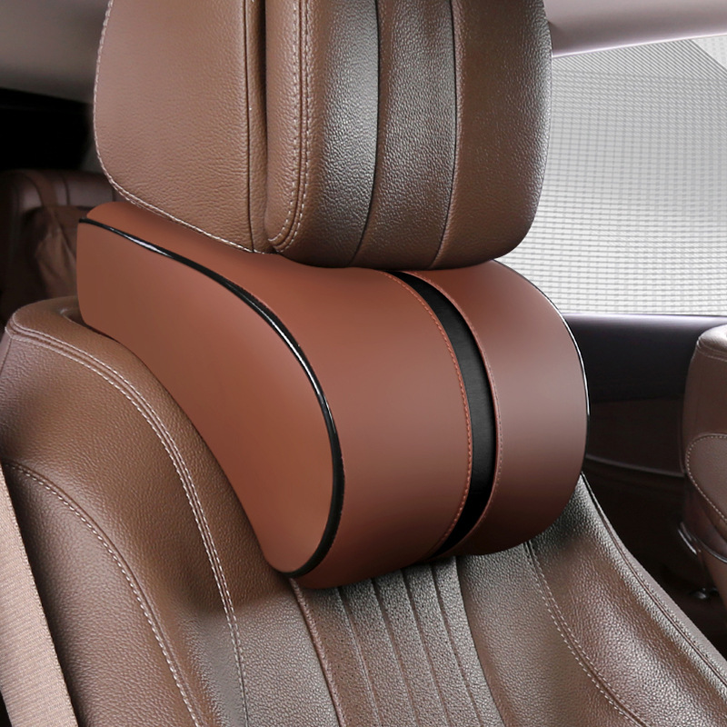 長時間運転用ソフト快適PUレザーヘッドレストメモリフォーム枕TEMU-0531