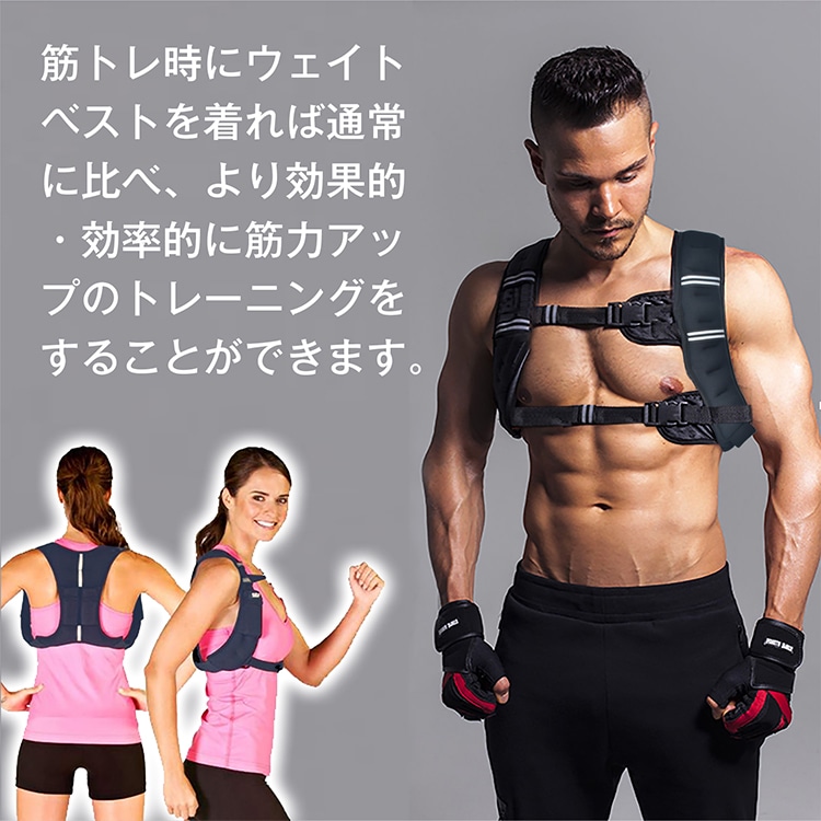 ウェイトベスト 10kg 通気性 メッシュボケット付き 体力アップ 筋トレ 筋力アップ 負荷運動 自宅トレーニング トレーニング   de079