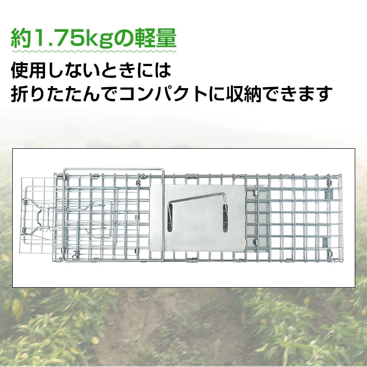 捕獲器 踏み板式 折りたたみ収納 ガード付き 害獣駆除 害獣対策 庭 畑 農業 家庭菜園   pt060-s