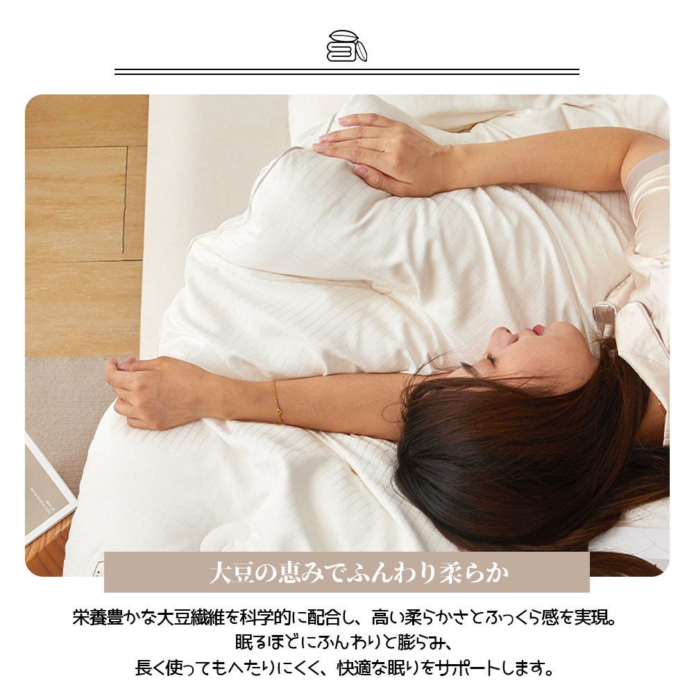 掛け布団 150*200cm 布団 大豆繊維 肌にやさしい 柔らかい ふんわり 蒸れにくい 吸湿通気 抗菌 防臭  秋冬 新生活 寝具 DDB001