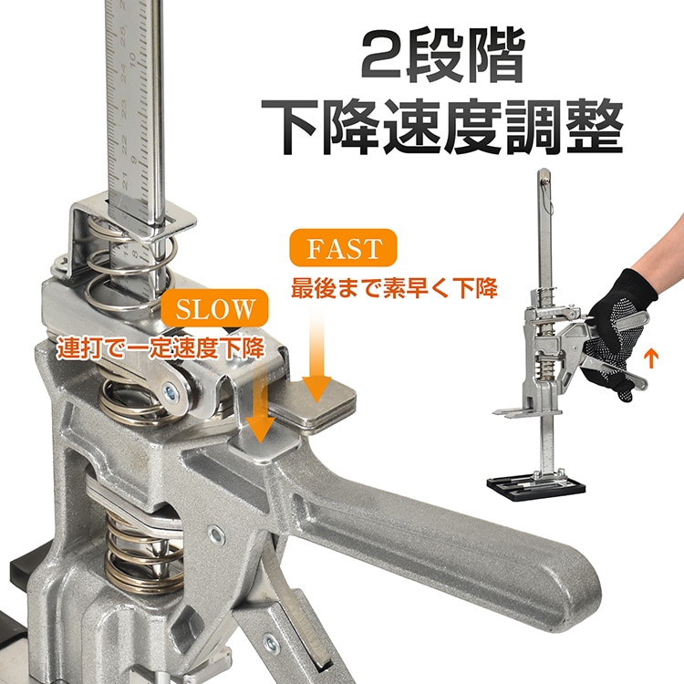 ハンドリフティングツールジャッキ 1台2役 耐荷重200kg 2段階下降速度調整 上け高さ210mm 精密目盛り 収納ケース付き 木工クランプ  ジャック昇降 修理 清掃    wk012