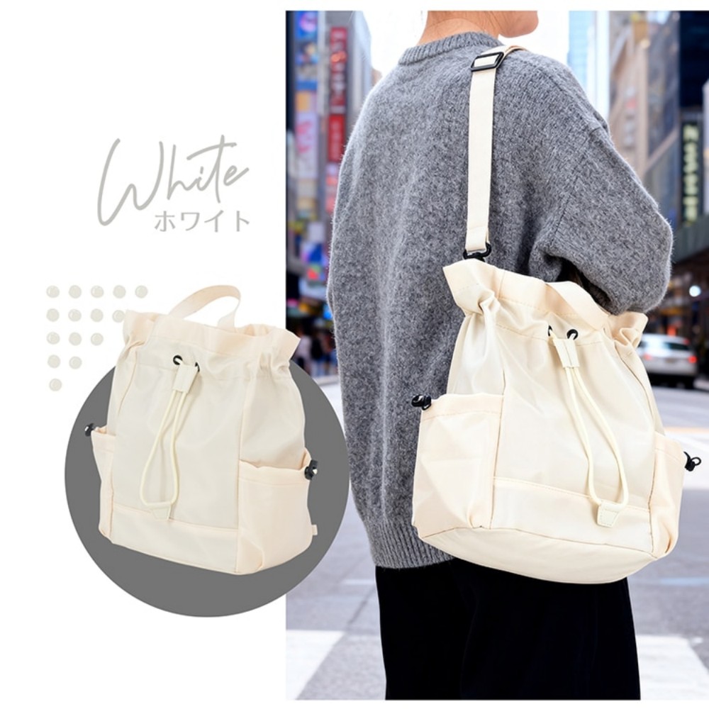 バックパック ショルダーバッグ リュックサック 手提げ 4WAY 内ポケット付き スナップボタン付き 絞り付きポゲット 大容量 多収納 通勤 通学 おしゃれ カジュアル リラックス     sh018