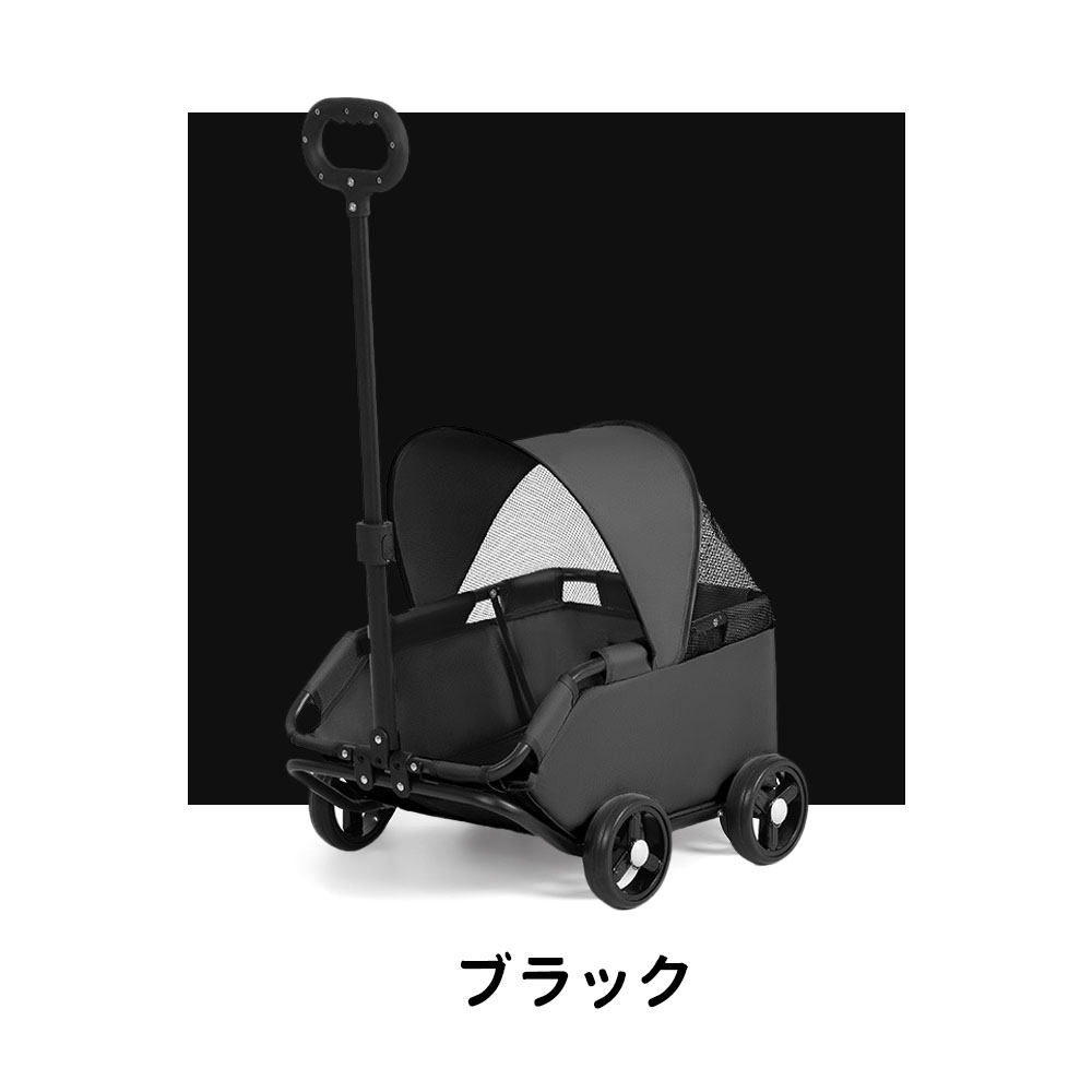 ペットカート 折りたたみ 犬用カート猫用カート 45°の斜め角デザイン 360度回転ハンドル サンシェード付き 安全ロック付き 大容量収納 犬の散歩 猫の散歩 旅行 買い物  UB-03