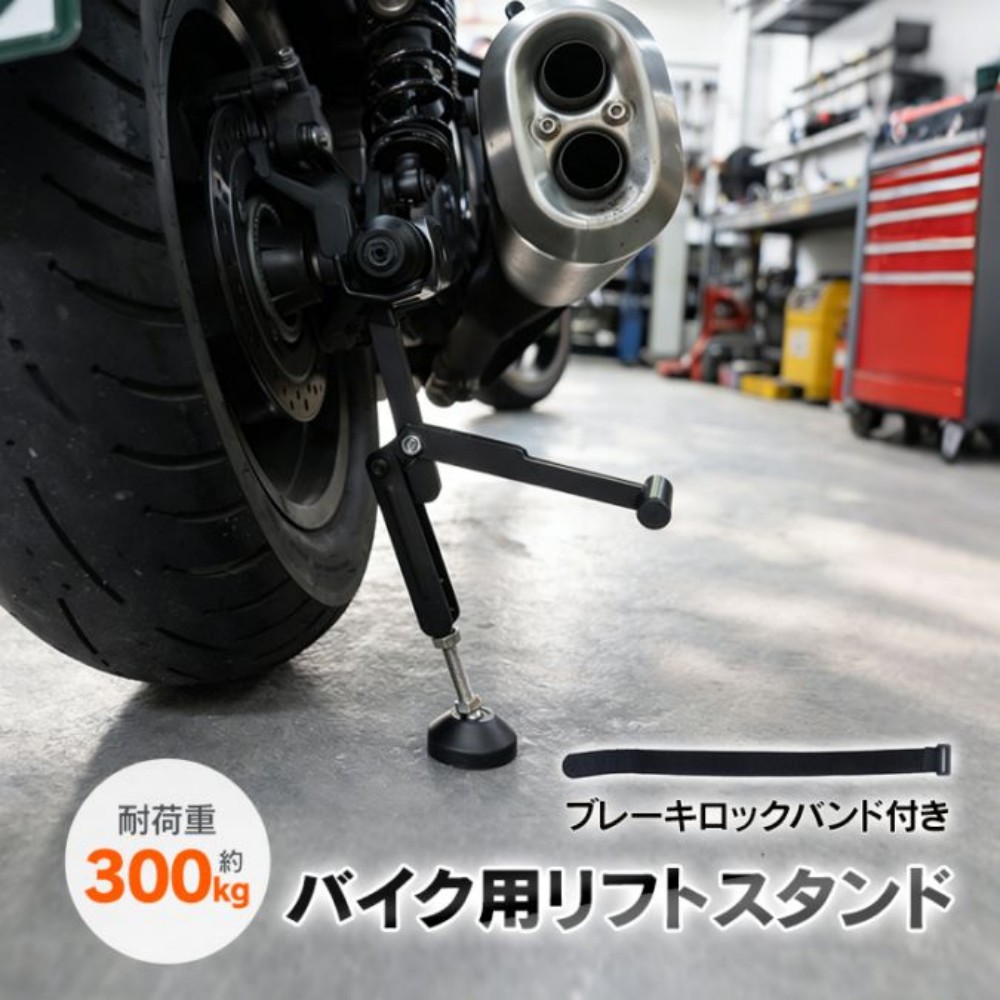 自行车升降器 自行车支架 耐重约300kg 带制动锁带 钢制框架 自行车维修支架 后轮维修 链条清洗 润滑 检查作业    ee463