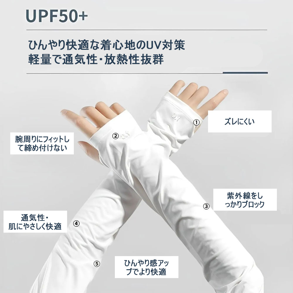 アームカバー uvカット 冷感 吸汗速乾 袖カバー ひんやり 伸縮性 通気性 接触冷感 高弹力 UPF50+ スポーツ 運転用 男女兼用 紫外線対策 日焼け対策  NB-05