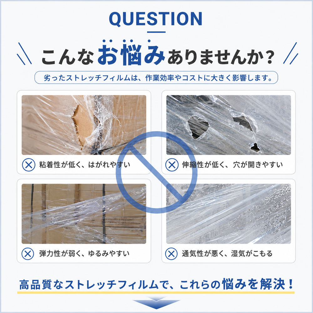 ストレッチフィルム 4巻 梱包用ラップ 幅50cm 300m 15μ 透明 伸縮性 荷崩れ防止 業務用 梱包資材 引越し パレット包装   CKHC-01