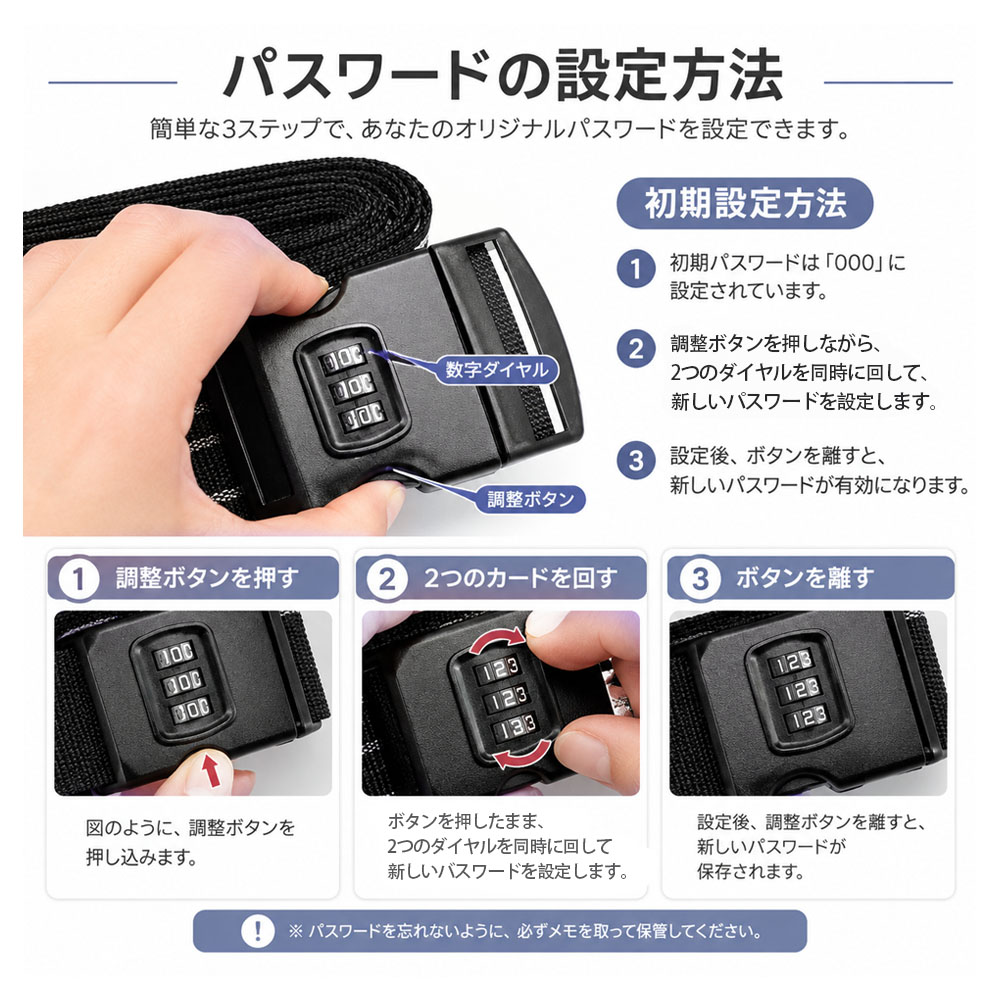 スーツケースベルト キャリーケースベルト 荷物固定ベルト レインボーカラー ダイヤルロック付き 調節可能 鍵不要 コンパクト 見つけやすい 荷物固定 開閉防止 旅行用 出張   VB-05
