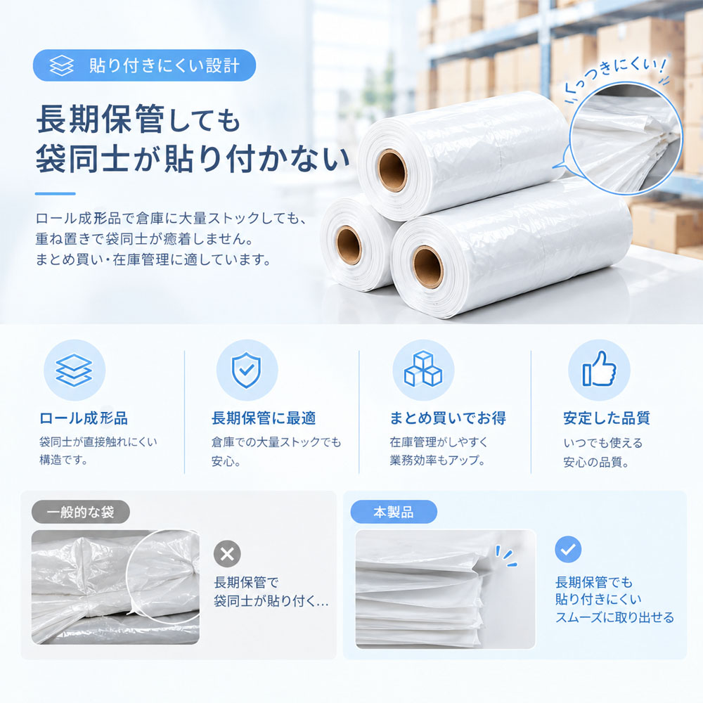 宅配ビニール袋 梱包袋 発送用ビニール袋 宅配袋 100枚入り2サイズ展開  防水 防塵 PEフィルム 高品質PE 軽量 高引張強度 耐突き刺し性 柔軟素材 ホットメルト粘着テープ 不正開封防止 破壊式開封防止 ロール式 連続ロール EC発送 小物梱包 梱包資材   CKHC-06