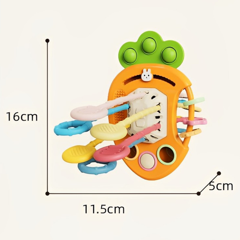 彩虹跨越 胡萝卜玩具 婴儿玩具 0岁起智力玩具 手指游戏 发育 （拔出 按压 发声 悬挂 尺寸 厚生劳动省指定的检验机构材料合格 (胡萝卜玩具)  B0CFJLNMVP