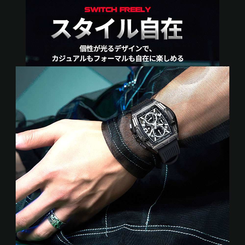 腕時計 ウォッチ 60分計測·24時間計測に対応 夜光加工 耐磨耗性 傷つきにくい 肌触りよい ビジネス メンズ 仕事 就職   5080