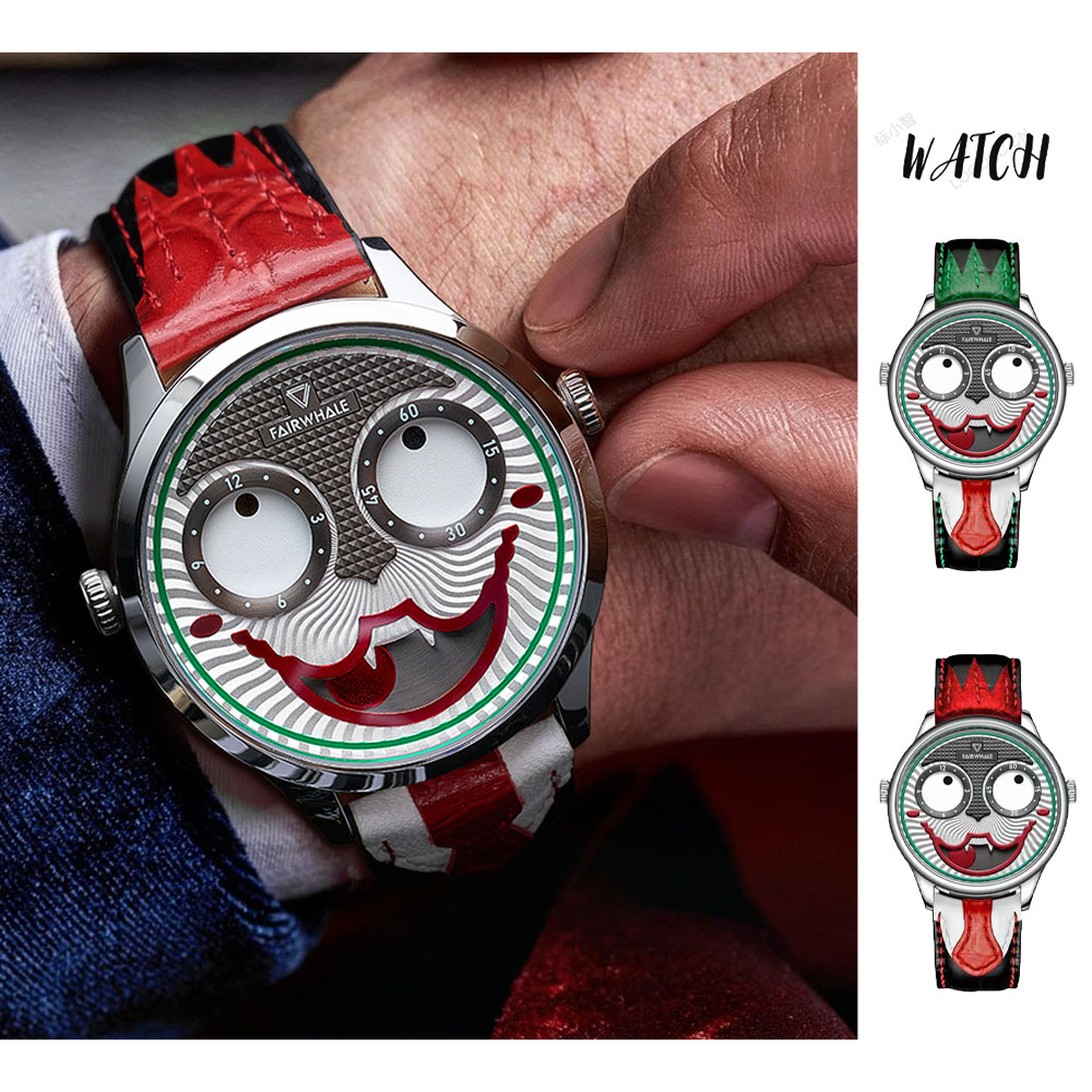 腕時計 ウォッチ ピエロ柄 アート感あふれる 着用感良好 耐磨耗性 傷つきにくい ユニーク オシャレ ギフト プレゼント 贈り物  5600