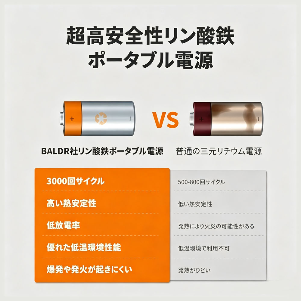 BALDR ポータブル電源 1000W 大容量538Wh リン酸鉄バッテリー 長寿命設計 純正弦波 PSE認証 瞬間最大2000W AC1000W出力 USB PD対応 急速充電 防災電源 アウトドア 車中泊 節電対策  RK1002
