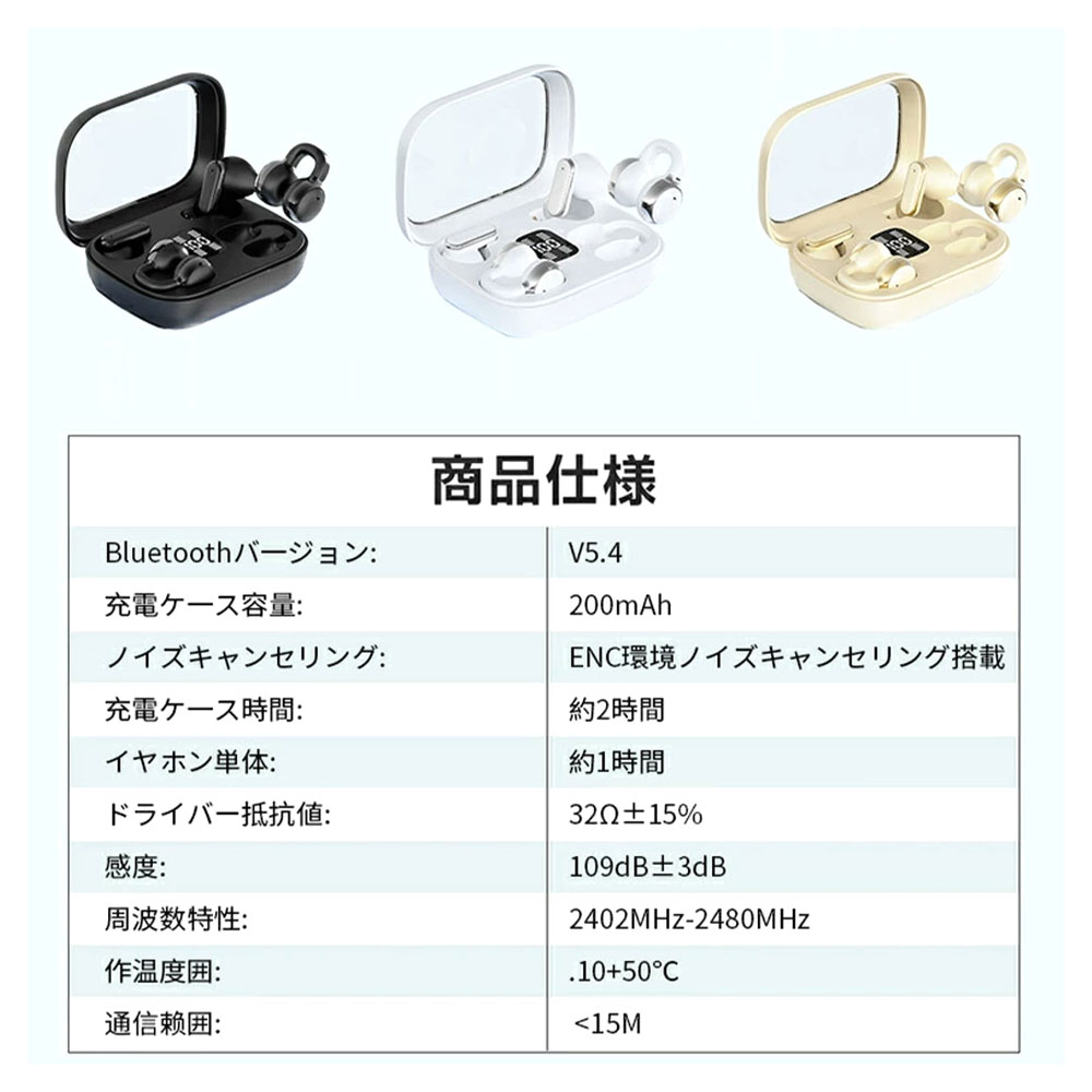 ワイヤレスイヤホン Bluetoothイヤホン 高音質 Bluetooth 5.4 Hi-Fi音質 自動接続 マイク内蔵 LED残量表示 Type-C急速充電 スポーツ 会議用 通学 音楽 通勤 アウトドア  NBQ10