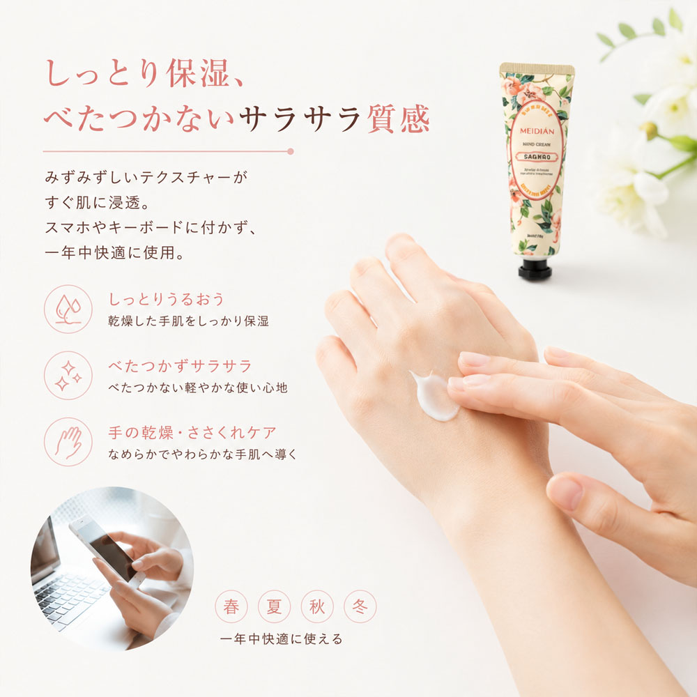 ハンドクリーム 30g×5本 フローラルハンドクリーム 保湿 しっとり 香り付き うるおい フレグランス さらさら べたつきにくい  ハンドケア 手洗い後 手肌の乾燥対策 ミニサイズ 外出 通勤 持ち運び ギフト プレゼント   Ciel-6-A