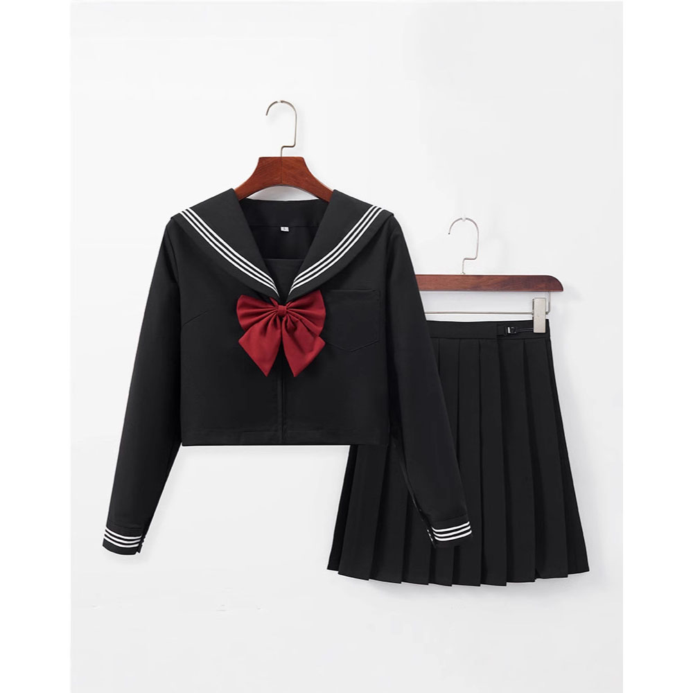 JK制服セット 女子高校生 コスプレ 女子高生制服セット ブラック リボン ブレザー スカート チェック セット 学生 スクール レディース お揃い 卒業式スーツ ハロウィン コスチューム    BSGH-04