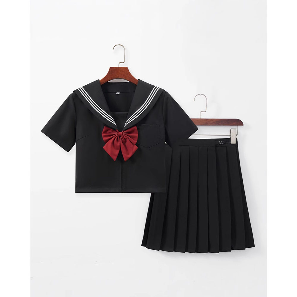 JK制服セット 女子高校生 コスプレ 女子高生制服セット ブラック リボン ブレザー スカート チェック セット 学生 スクール レディース お揃い 卒業式スーツ ハロウィン コスチューム    BSGH-04