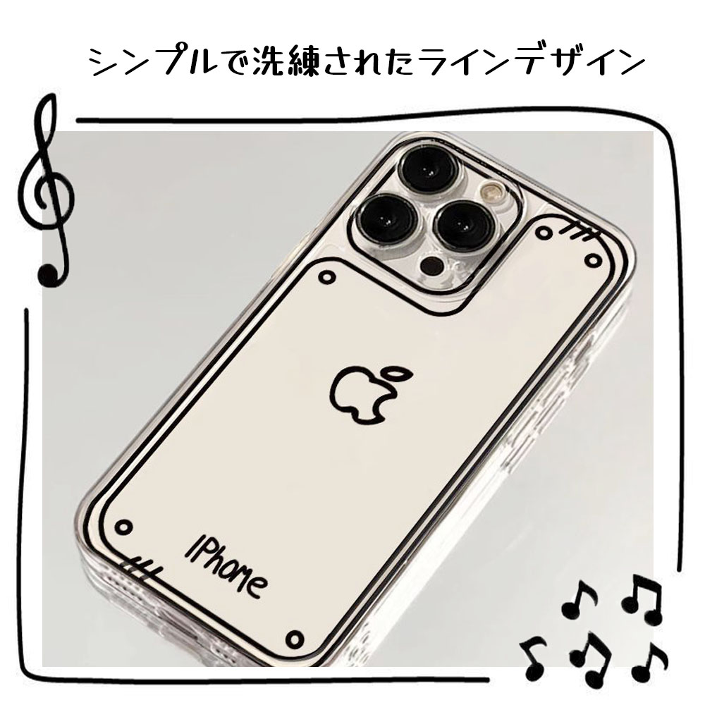 【iPhone対応】手書き風イラスト クリアスマホケース アクリル素材 耐衝撃 シンプル かわいいデザイン 新作 iPhone各種対応  5626-6