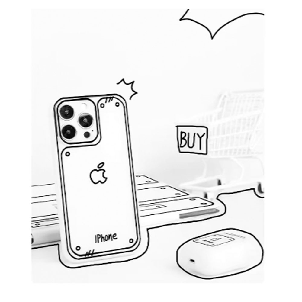 【iPhone対応】手書き風イラスト クリアスマホケース アクリル素材 耐衝撃 シンプル かわいいデザイン 新作 iPhone各種対応  5626-6