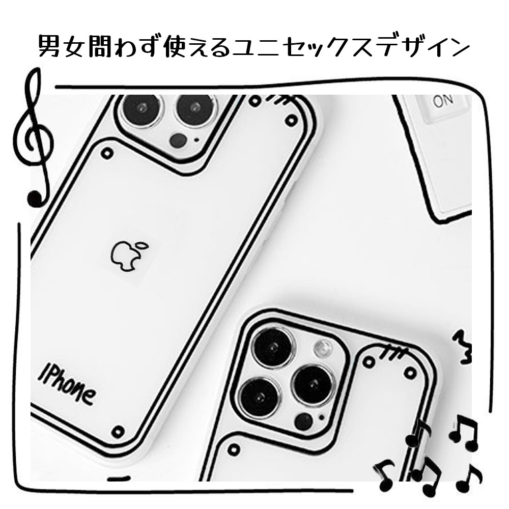 【iPhone対応】手書き風イラスト クリアスマホケース アクリル素材 耐衝撃 シンプル かわいいデザイン 新作 iPhone各種対応  5626-6