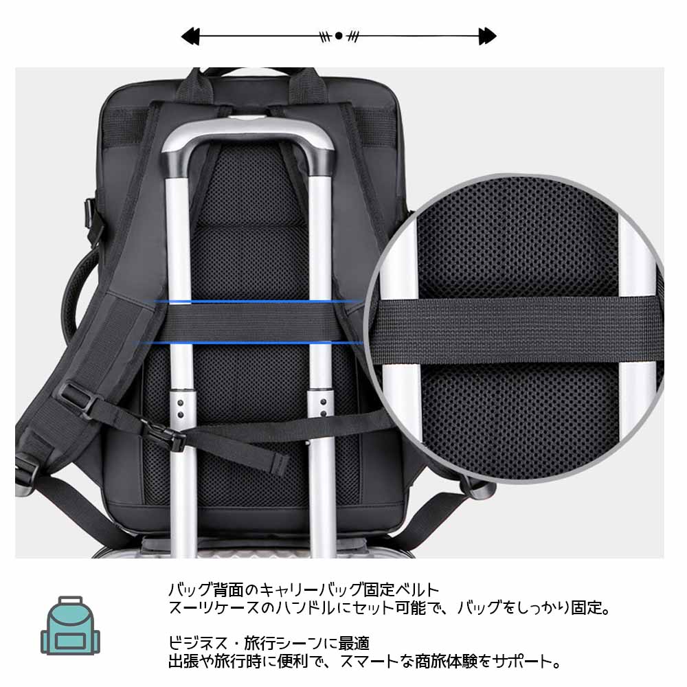 ビジネスリュック 薄型 PCバック バックパック2倍に拡張できるメンズ 撥水 バッグ 15.6インチ PC A4収納可 通勤バッグLJ-2