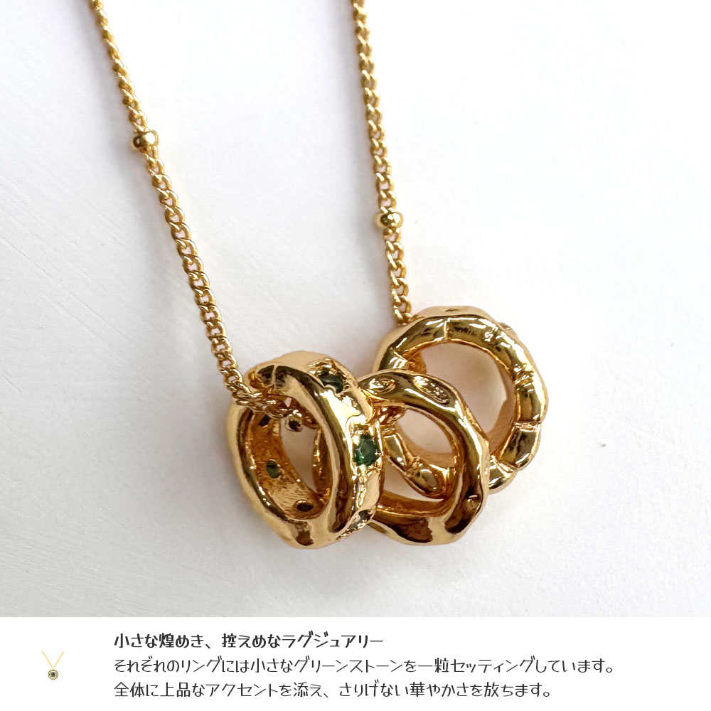 ネックレス 三連リング 円型 美しい光沢 色褪せにくい 合金素材 カジュアル シンプル おしゃれ 様々なスタイルやシーンに対応 プレゼント ギフト    503988