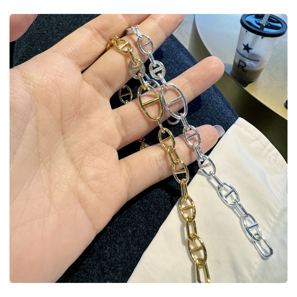 手链 粗链条 解消单调 像猪鼻子的 个性化 提升关注度 通勤 日常 配饰 礼物 礼品    1148