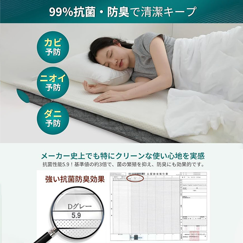 クモリ(Kumori) 除湿シート シングル 吸湿センサー付き 高吸湿力 防カビ・防ダニ・消臭 寝具用除湿マット 湿気・結露・梅雨対策 繰り返し使える   HFCSD