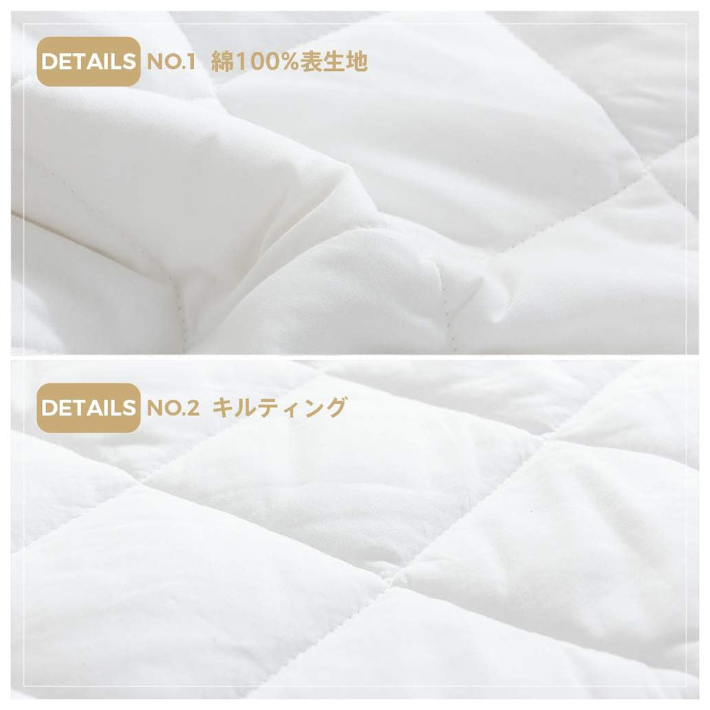 クモリ(Kumori) 綿100% パッド一体型ボックスシーツ シングル 吸水速乾 抗菌防臭 洗える オールシーズン TEIJIN中綿使用 肌にやさしい 毛玉になりにくい マットレスカバー ベッドシーツ ホワイト  CMJMCL-BS