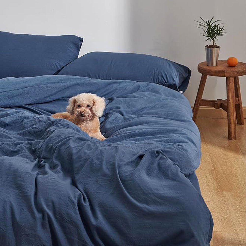  Kumori 寝具カバーセットSD 布団カバーセット 洗いざらし シワ加工 水洗い やわらか 掛け布団カバー ボックスシーツ 枕カバー吸水速乾OK 肌に優しい 洗える 無地 シンプル オールシーズン SXDJT-BH-SD