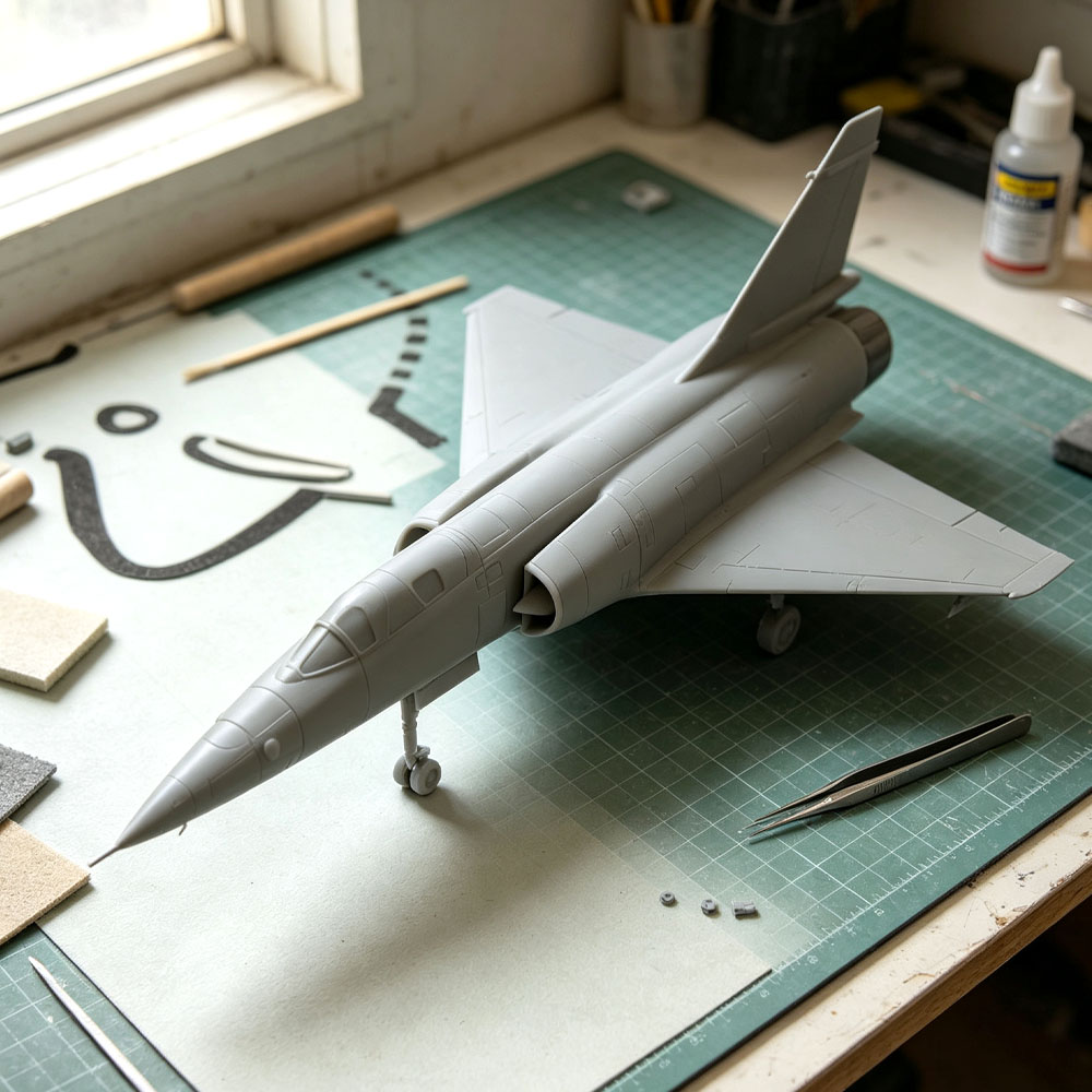 ミラージュIV爆撃機模型 MIRAGE IV 1/144スケール 航空機模型 飛行機模型 爆撃機模型 未組立キット 未塗装  高精細3Dプリント リアルな造形 フランス冷戦期 ミラージュIV 冷戦期 軍用機 モデル   YYGH-02-A
