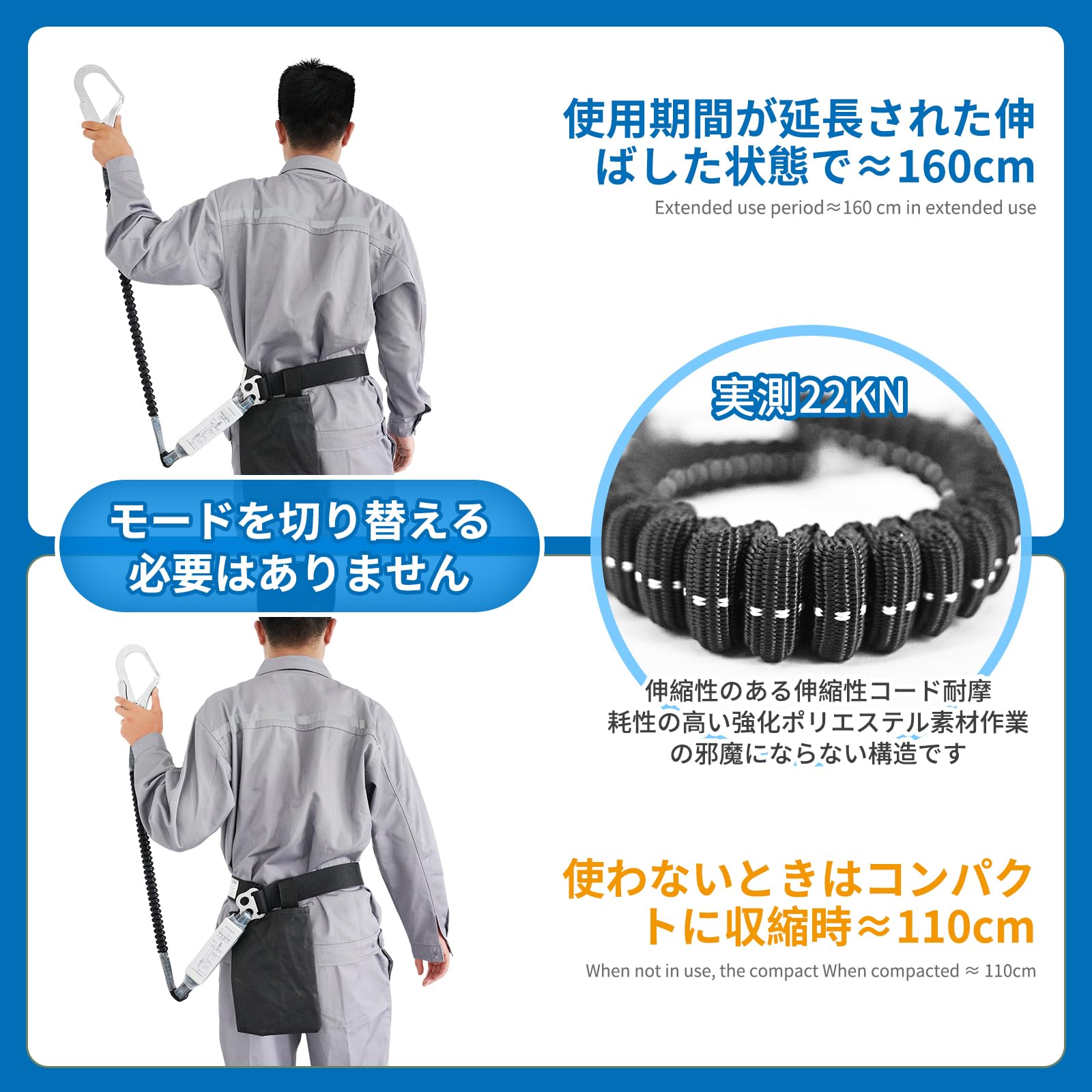 [光円電工] 安全帯 胴ベルト新規格 ワンタッチバックル 新規格安全帯 胴ベルト 墜落制止用器具 安全帯 (TB-KD-14) X0016NK5FP