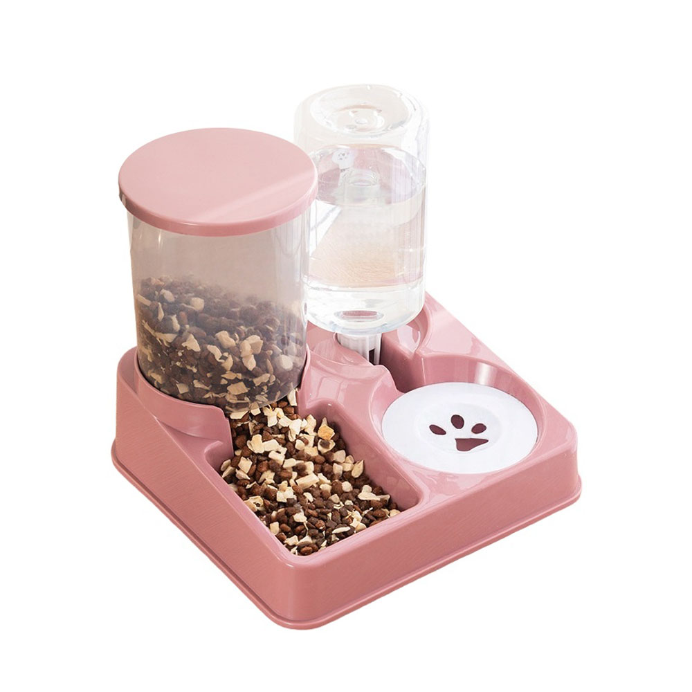 宠物用喂食・给水一体型 猫 自动喂食器 给水器 电源不要 猫/中小型犬向け 水 食物 大容量 水筒式给水器 猫用 中小型犬用 自动喂食机 猫 可视化 防滴性  XZGH-02