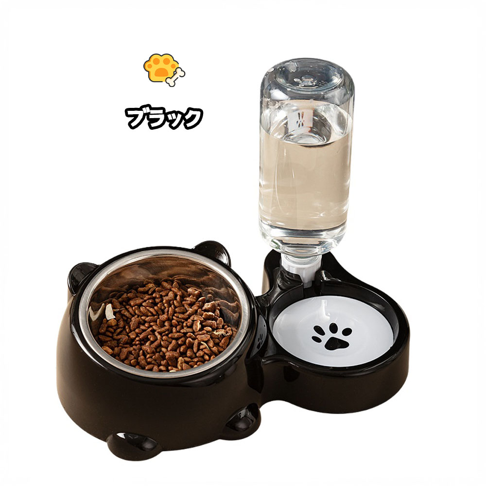 宠物自动饮水器 宠物食品碗 喂食・饮水一体型 猫用 中小型犬用 自动饮水器 无需电源 猫/中小型犬专用 水 食物 大容量 水瓶式饮水器 可视化 防滴性  XZGH-03