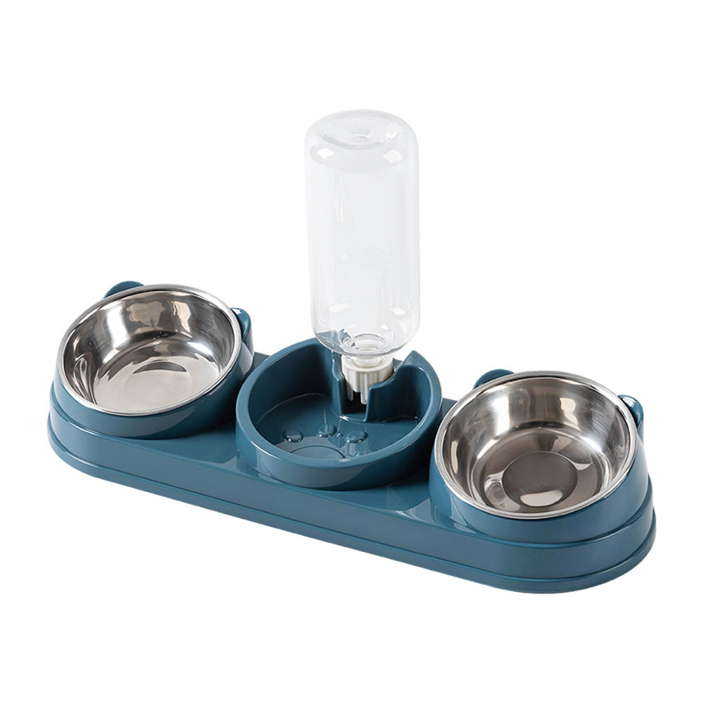   ぺット用フードボウル 1台3役 ペット食器 ペットボウル 水飲み 餌入れ 自動給水 抗菌 取り外し可能 丸洗いOK 304ステンレス 多頭飼い 猫 犬 ペット用品XZGH-07