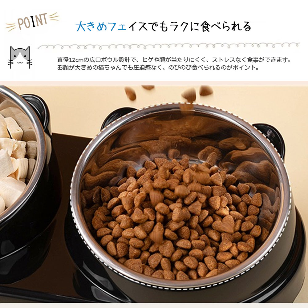 ぺット用フードボウル ペット食器 ペットボウル 広口 仕切り付き設計 水飲み 餌入れ 自動給水 抗菌 洗いやすい 分解できる 乾湿分離 こぼれにくい 衛生的な 猫 犬 ペット用品  XZGH-06