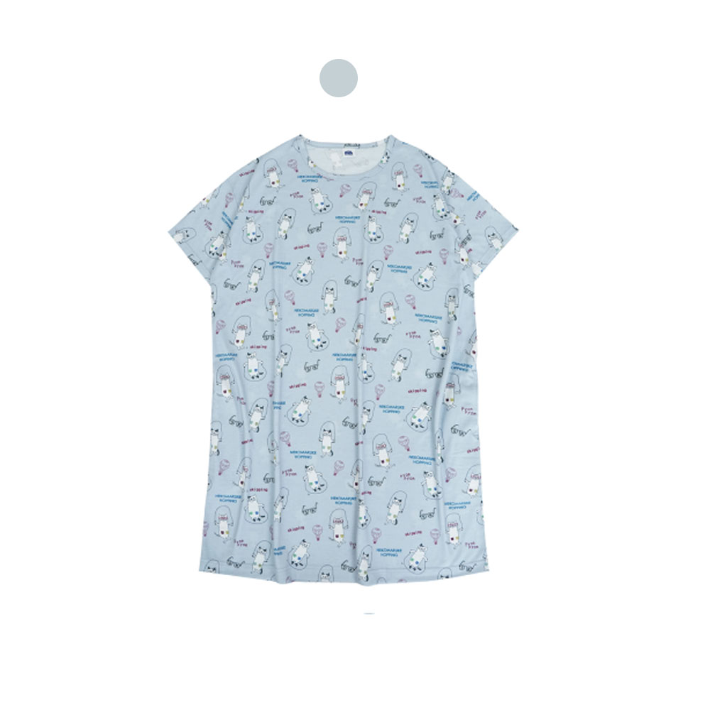 ルームウェア パジャマ ホームウェア 半袖 天竺ニット ねこ柄 ルーズフィット 大人気 優しい肌触り 可愛い 部屋着 寝間着   GYSWA-03